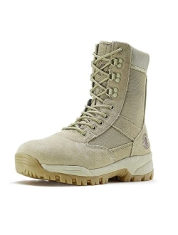 VEGA - Men's military and Tactical Boots for men, 8 Inches Lightweight Combat Outdoor Rubber Outsole Boots