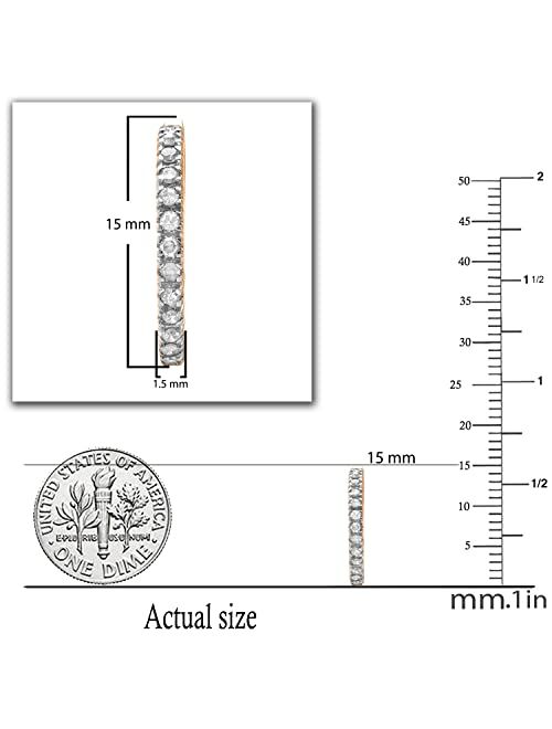 Dazzlingrock Collection Round White Diamond Timeless Tiny Dainty Hoop Earring for Women 1/4 CT (0.25 ctw, Color I-J), Available in 10K/14K/18K Gold