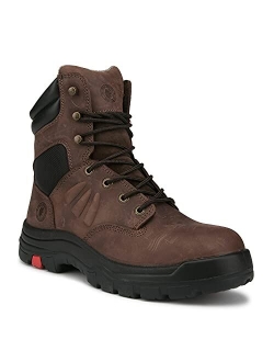 Soft Toe Work Boots for Men, Arch Support, Rubber Sole, Electrical Hazard, Comfortable Waterproof Safety Boots