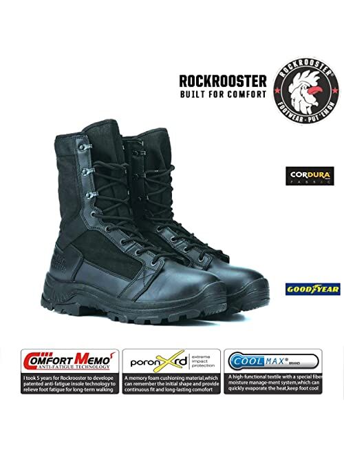 ROCKROOSTER Men‘s 8 inch Tactical Military Combat Swat Desert Boots Hiking BootsTrekking Backpacking Outdoor Work Boots