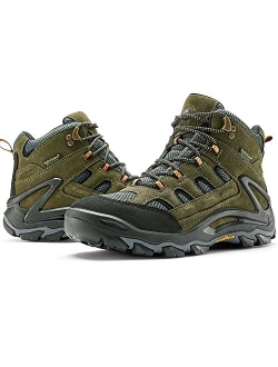 Men's Waterproof Hiking Boots Lightweight Mid Ankle Trekking Backpacking Outdoor Tactical Combat Mountaineering Boots