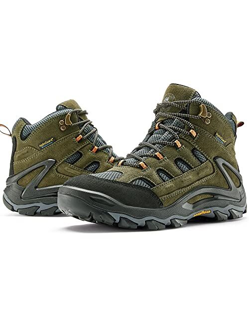 ROCKROOSTER Men's Waterproof Hiking Boots Lightweight Mid Ankle Trekking Backpacking Outdoor Tactical Combat Mountaineering Boots