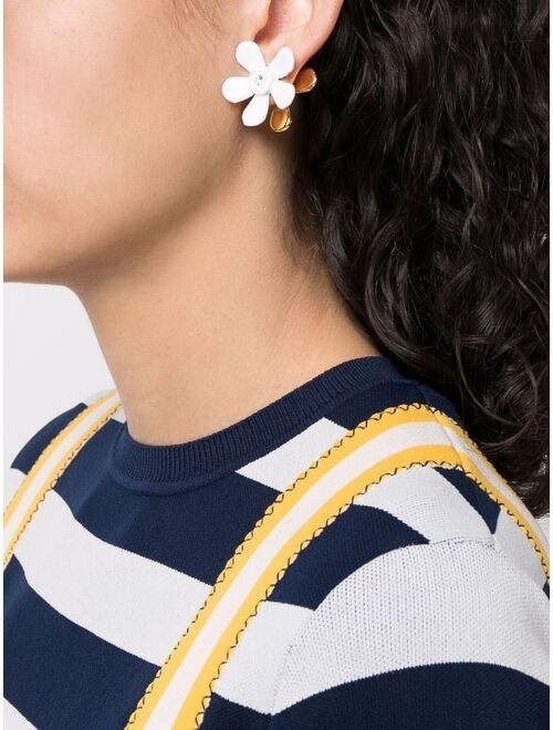 Marni White Daisy Stud Earrings