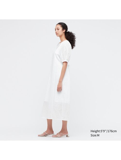 UNIQLO Textured Cotton Volume Sleeve Dress (Hana Tajima)