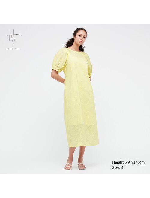 UNIQLO Textured Cotton Volume Sleeve Dress (Hana Tajima)