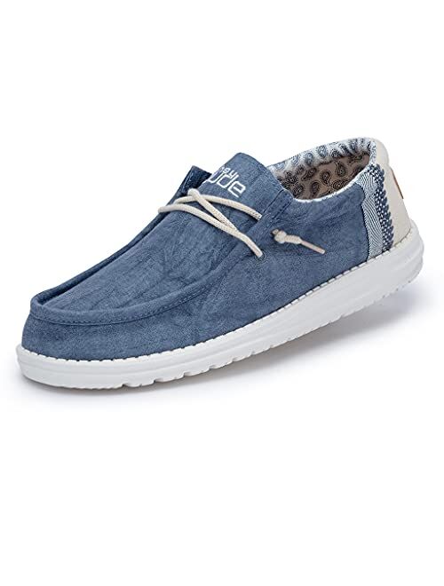 Hey Dude Men's Wally Multiple Colors | Men’s Shoes | Men's Lace Up Loafers | Comfortable & Light-Weight