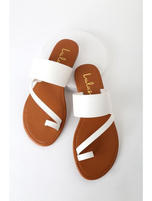 Lulus Avena White Flat Sandals