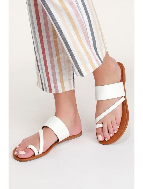 Lulus Avena White Flat Sandals