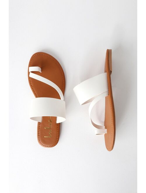 Lulus Avena White Flat Sandals