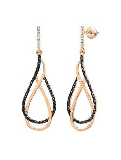 Collection 0.30 Carat (ctw) Round Diamond Ladies Dangling Drop Earrings 1/3 CT, Available in Various Gemstones in 10K/14K/18K Gold & 925 Sterling Silver