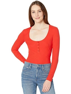 Henley String Bodysuit For Women