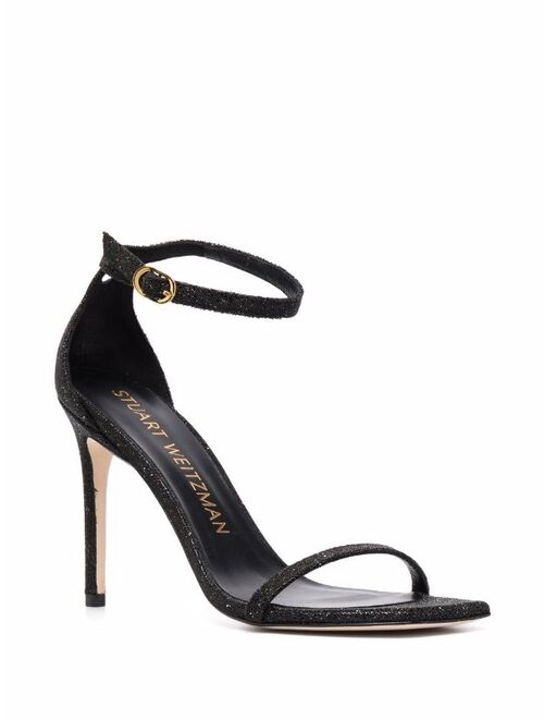 Stuart Weitzman Nudistcurve 100mm crystal-embellished sandals