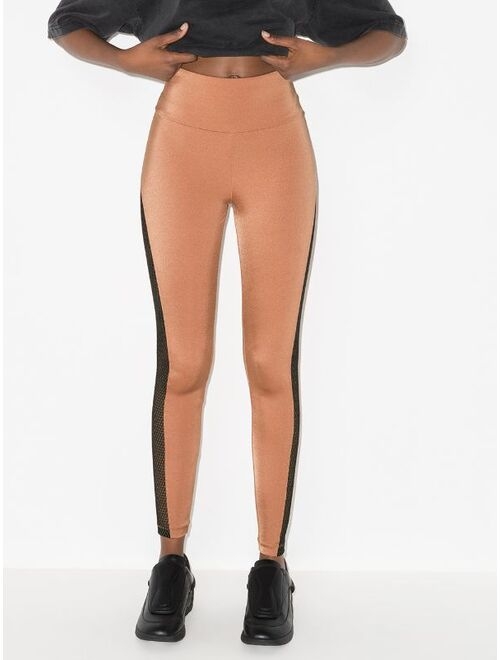 Wolford mesh-stripe high-waisted leggings