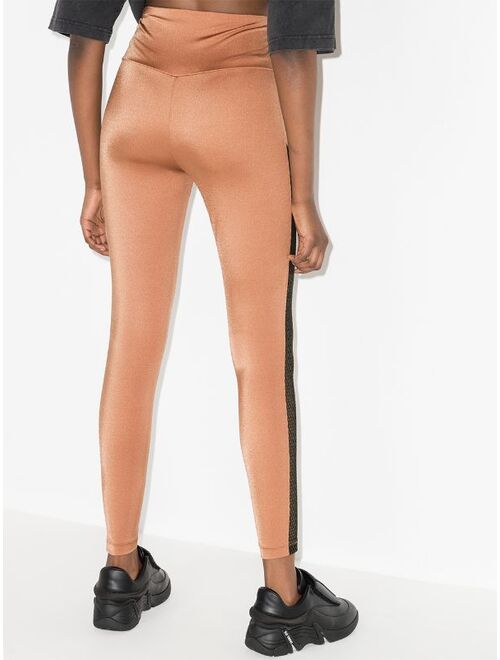 Wolford mesh-stripe high-waisted leggings