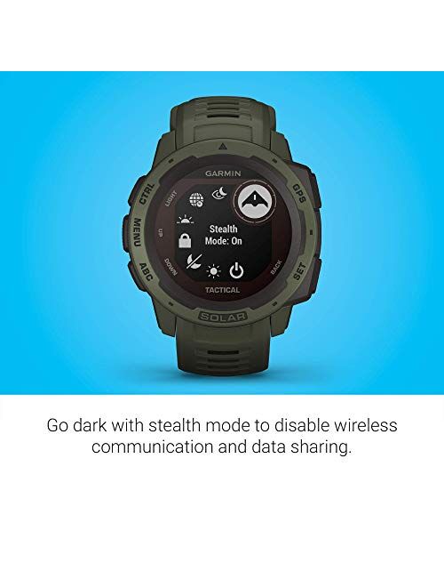 Garmin Instinct Solar Tactical, Solar-Powered Rugged Outdoor Smartwatch with Tactical Features, Built-in Sports Apps and Health Monitoring, Moss Green (Renewed)