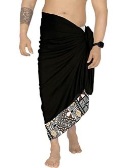 LA LEELA Men's Standard Swimsuits Sarong Full Swim Wrap