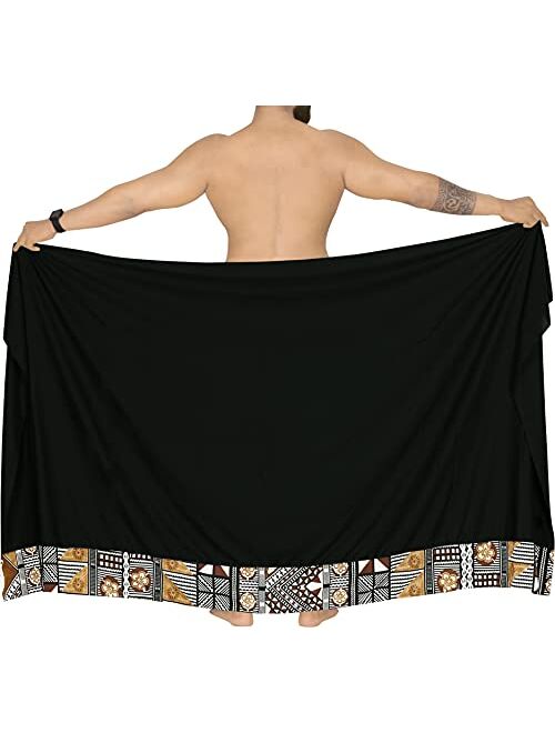 LA LEELA Men's Standard Swimsuits Sarong Full Swim Wrap