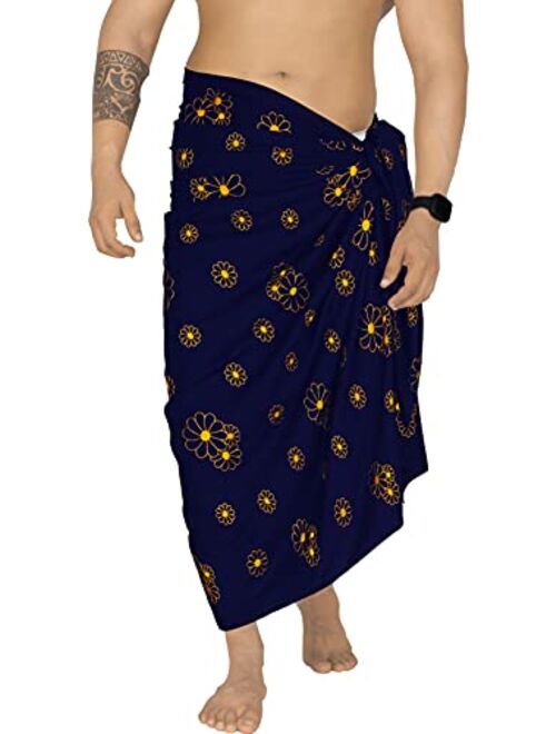 LA LEELA Men's Standard Swimsuits Sarong Full Swim Wrap