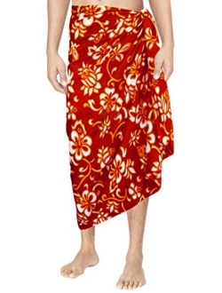 LA LEELA Men's Bath Trunk Holiday Sarong Full Beach Wrap