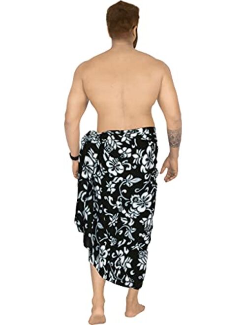 LA LEELA Men's Bath Trunk Holiday Sarong Full Beach Wrap