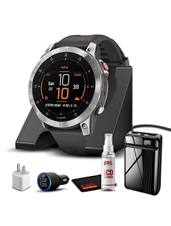 Epix Gen 2 2022 Active GPS Premium Fitness Smartwatch for Men & Women with Charging Base, USB Car/Wall Adapter, 6Ave Cleaning Kit (Bundle)