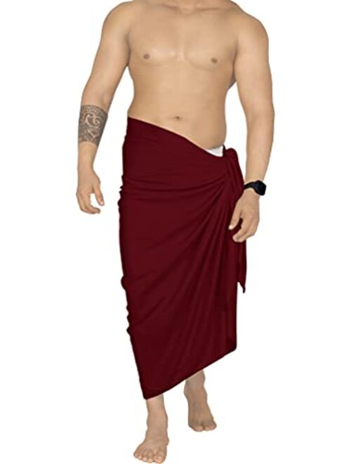 LA LEELA Men's Swim Trunk Swimwear Sarong Wrap Cover Ups