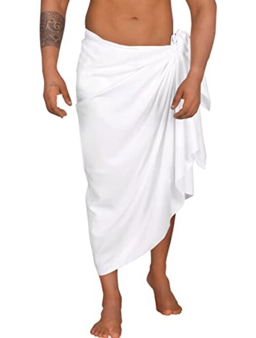 LA LEELA Men's Swim Trunk Swimwear Sarong Wrap Cover Ups