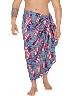 LA LEELA Men's Regular Vacation Sarong Long Pareo Wrap