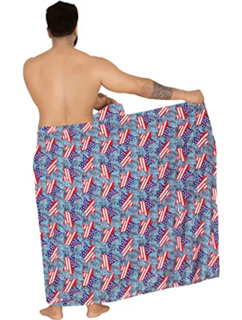 LA LEELA Men's Regular Vacation Sarong Long Pareo Wrap