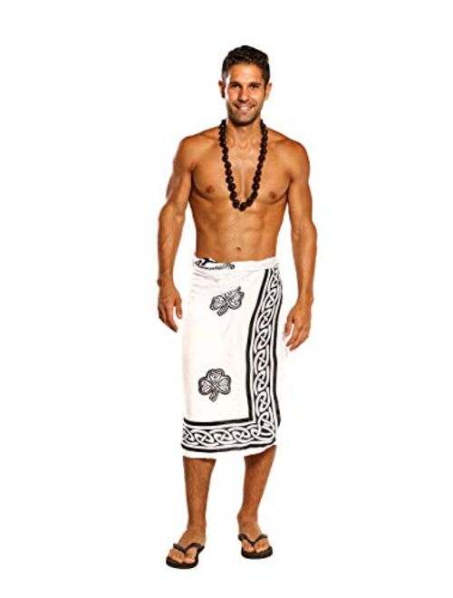 La Fleva 1 World Sarongs Mens Celtic Sarong in Shamrock Trinity