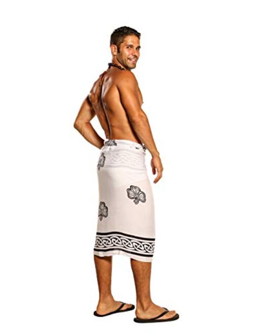 La Fleva 1 World Sarongs Mens Celtic Sarong in Shamrock Trinity