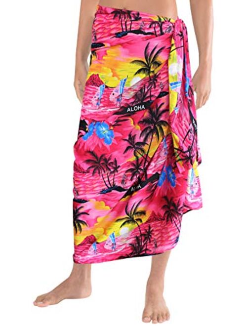 LA LEELA Men's Regular Beachwear Sarong Long Beach Wrap