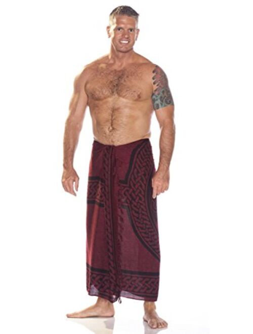 1 World Sarongs Mens Celtic Sarong in Celtic Cross and Circle