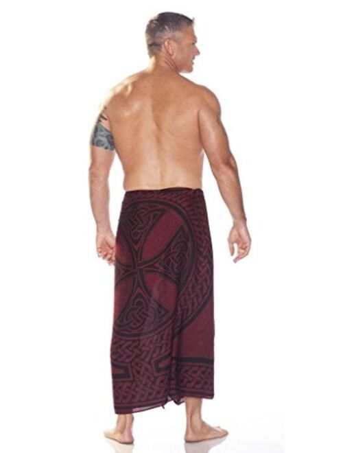 1 World Sarongs Mens Celtic Sarong in Celtic Cross and Circle