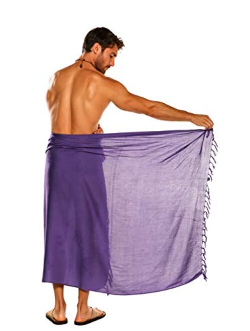 1 World Sarongs Mens Solid Purple Sarong