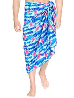 LA LEELA Men's Standard Swimming Sarong Full Beach Wrap