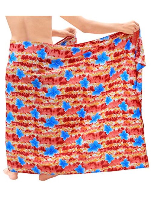 LA LEELA Men's Standard Swimming Sarong Full Beach Wrap