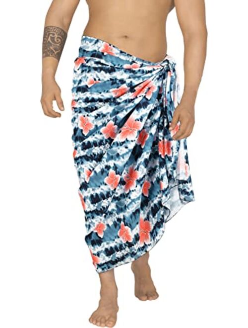 LA LEELA Men's Standard Swimming Sarong Full Beach Wrap