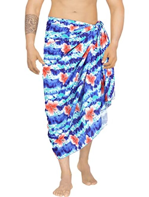 LA LEELA Men's Standard Swimming Sarong Full Beach Wrap