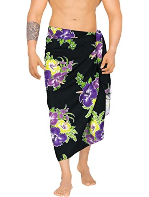 LA LEELA Men's Standard Swimming Sarong Full Beach Wrap