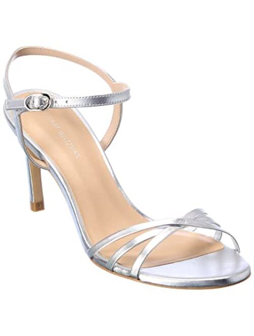 Stuart Weitzman Starla 80 Leather Metallic Sandal