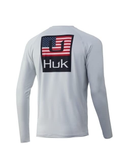 Men's Americana Flag Pursuit | Long Sleeve Performance Fishing Shirt with  30 UPF Sun Protection