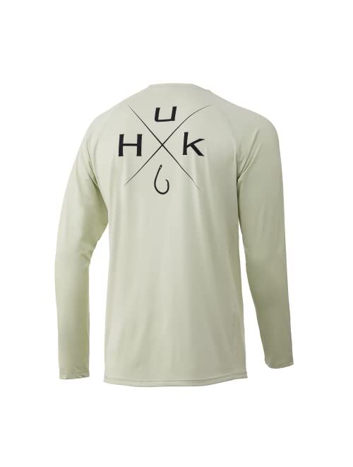 HUK Men's Americana Flag Pursuit | Long Sleeve Performance Fishing Shirt with +30 UPF Sun Protection