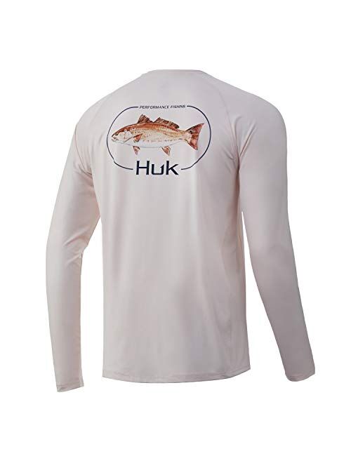 HUK Men's Americana Flag Pursuit | Long Sleeve Performance Fishing Shirt with +30 UPF Sun Protection