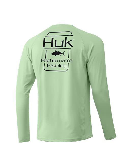 HUK Men's Americana Flag Pursuit | Long Sleeve Performance Fishing Shirt with +30 UPF Sun Protection