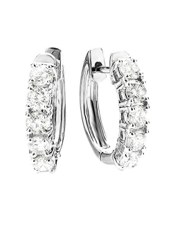 1-5 Carat Huggies Hoop Diamond Earrings 14K Gold Value Collection