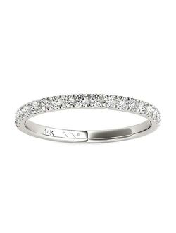 Vaarya 14K White Gold Natural Diamonds Wedding Band (1/3 Ct tw, AGS Certified GH/SI2-I1)