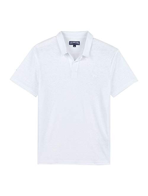 Vilebrequin Men's Pyramid Solid Linen Jersey Polo