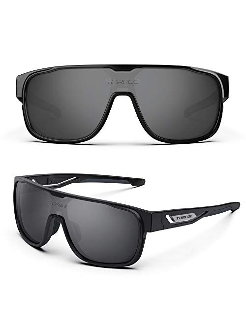 TOREGE Polarized Sports Sunglasses For Man Women Cycling Running Fishing Golf TR90 Fashion Frame TR13 Racer