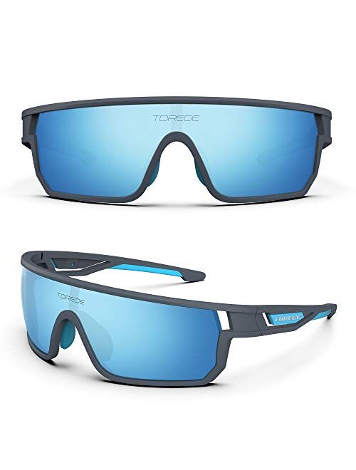 TOREGE Polarized Sports Sunglasses For Man Women Cycling Running Fishing Golf TR90 Fashion Frame TR13 Racer